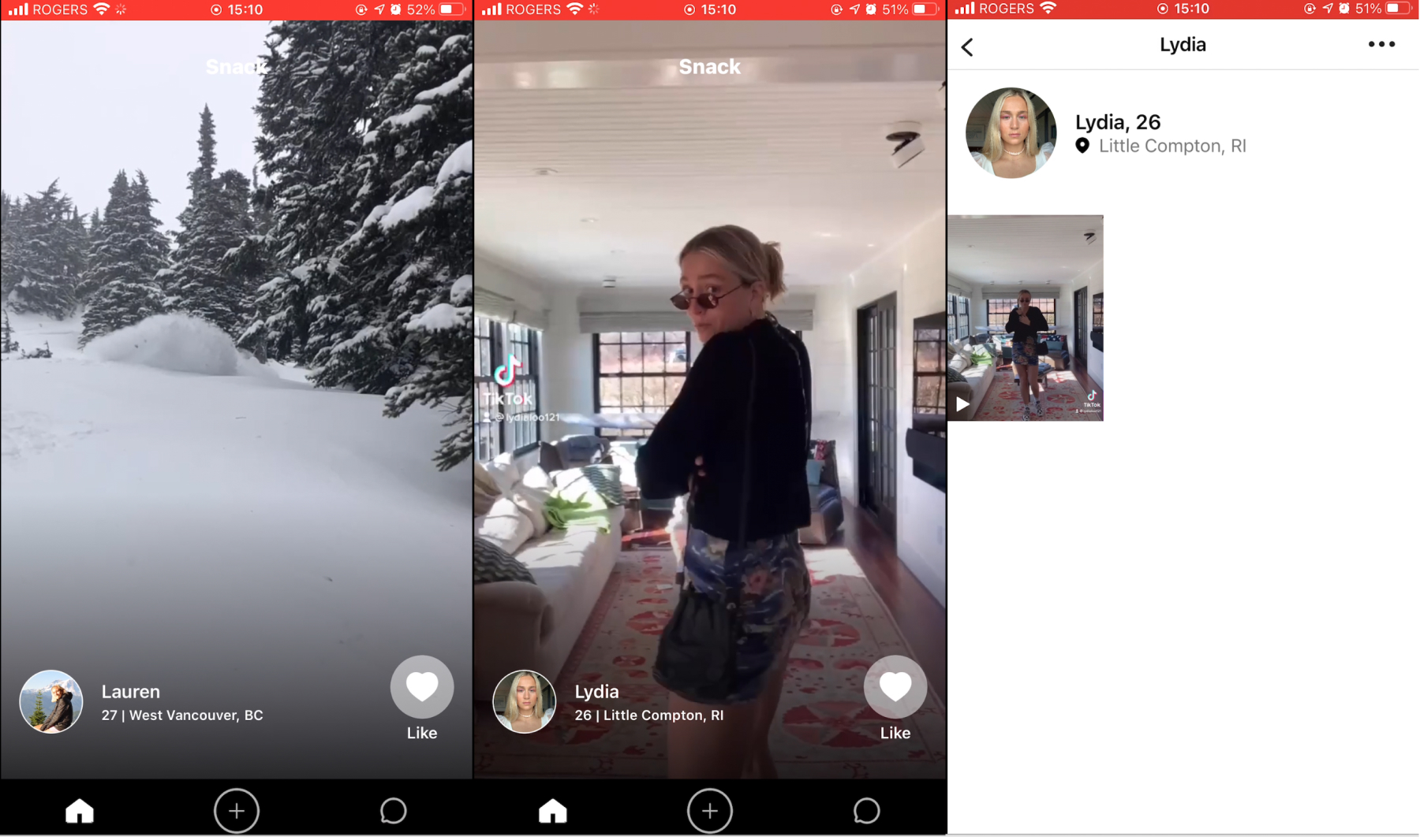 Snack App screenshot reel