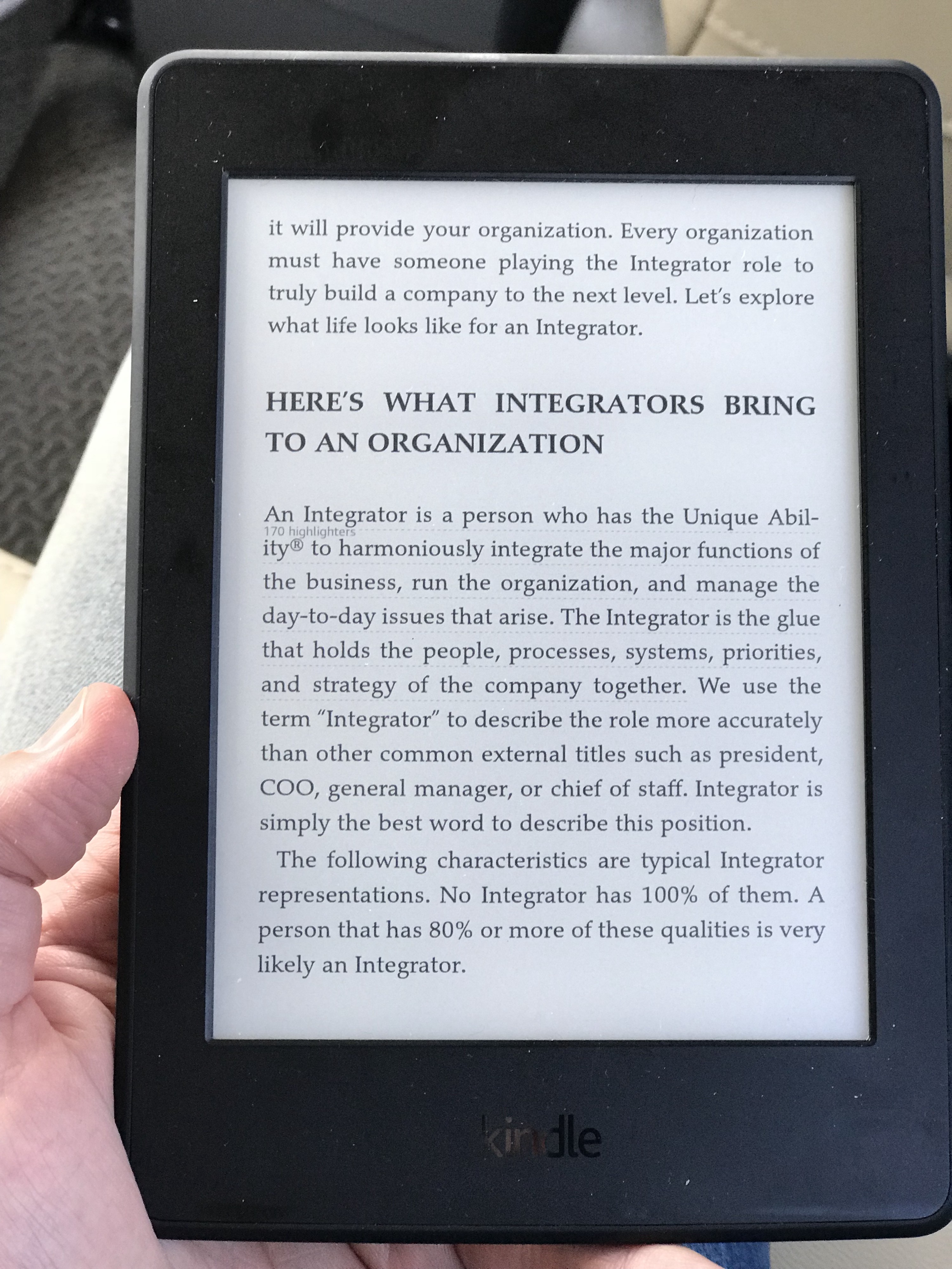 screenshot of kindle Find Your Visionary or Integrator