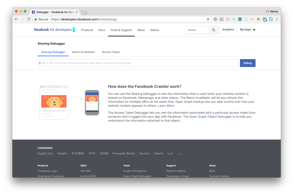 facebook sharing debugger
