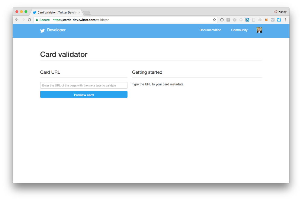 twitter card validator